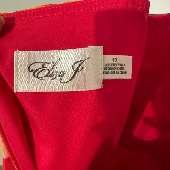 Eliza J Women's Pink Spaghetti Strap Floral Print Gown Dress Size 10 - Picture 5 of 5